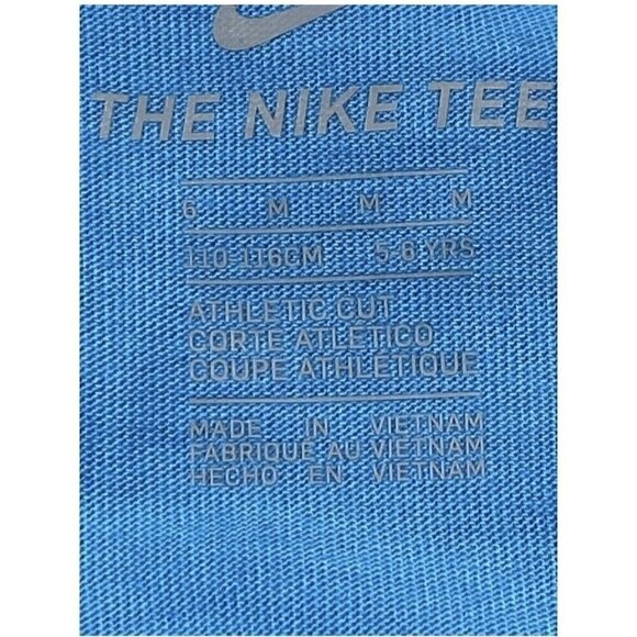 New NIKE Just Do It Athletic Cut Blue Fury Pink Yellow T-Shirt Tee Girls Size 6 - Picture 2 of 7